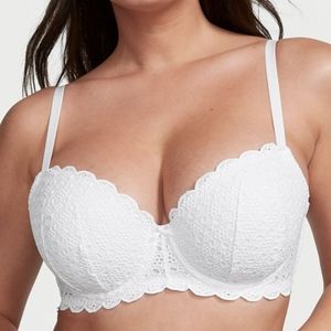 V.S. Eyelet Lace Lightly Lined Demi Bra 32F